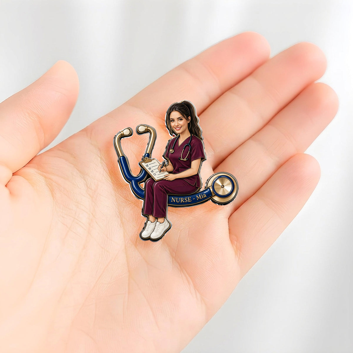 Best Nurse Ever - Personalized Nurse 3D Embossed Enamel Pin