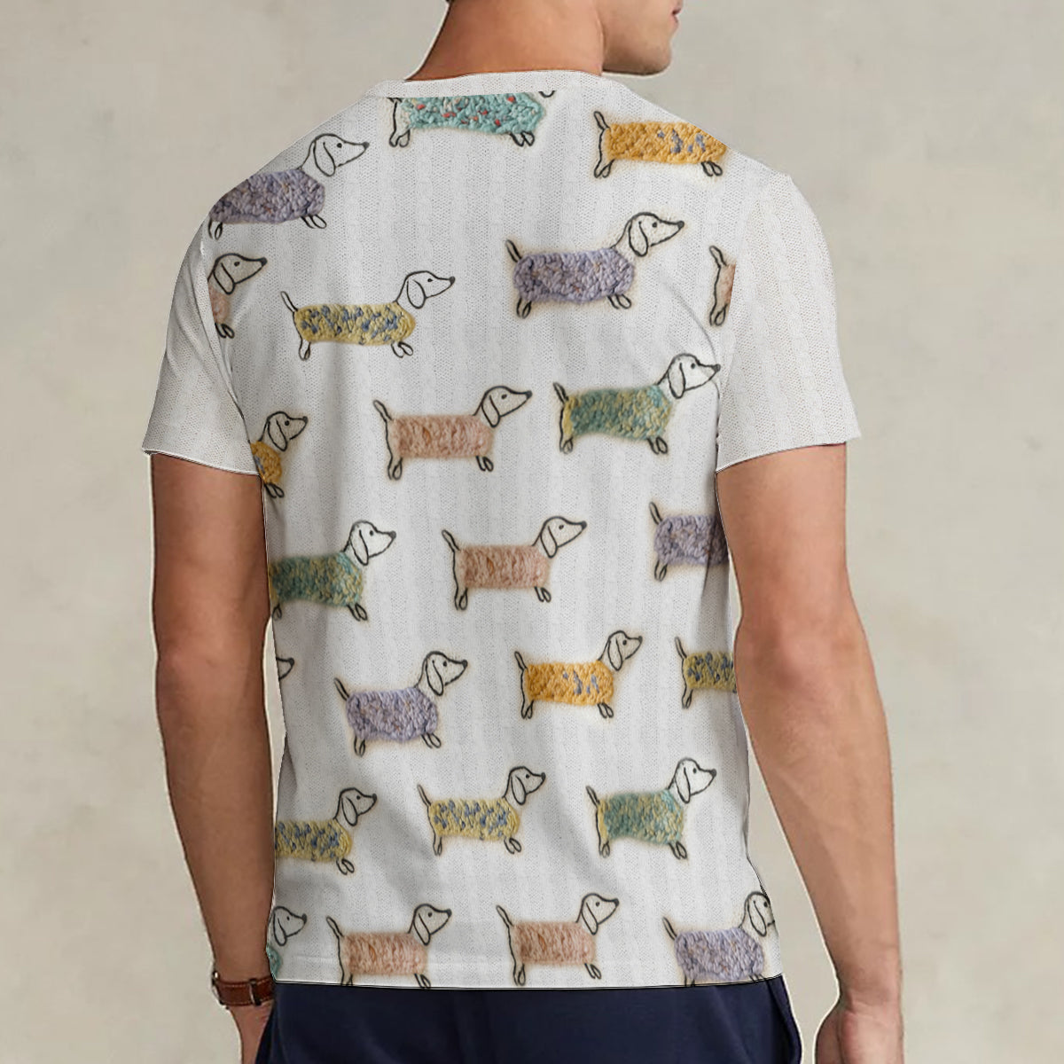 Lovely Dachshunds - Personalized Dachshund Fully Printed V-Neck T-Shirt