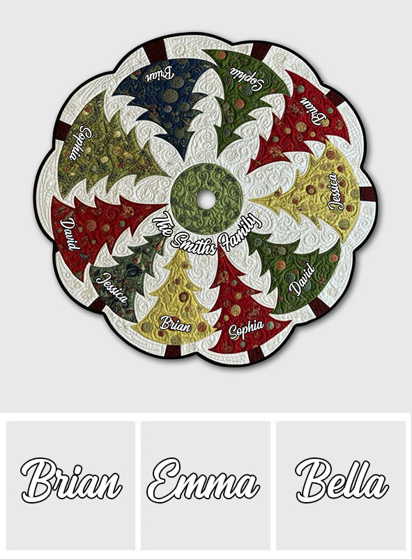Christmas Tree - Personalized Family Shaped Tree Skirt
