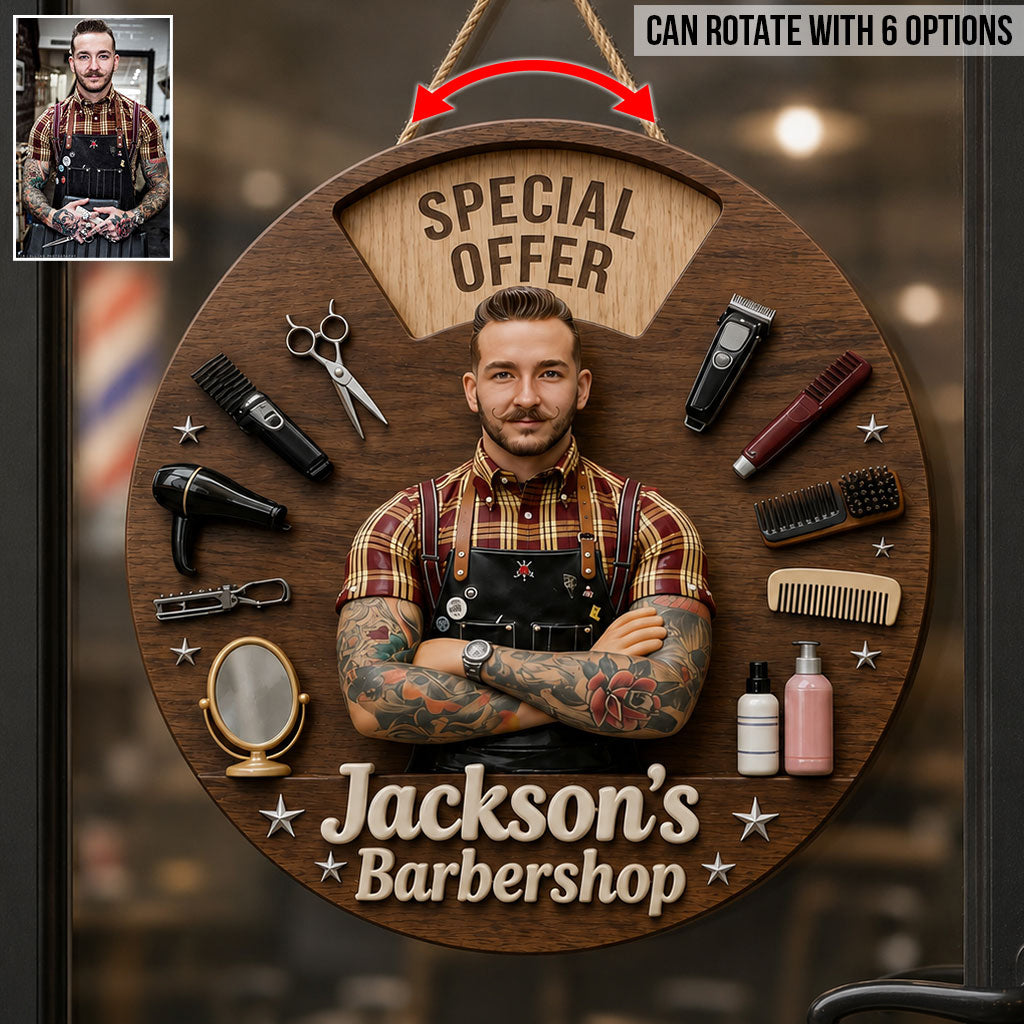 Salon Status - Personalized Hairdresser Spinner Sign Custom Shape