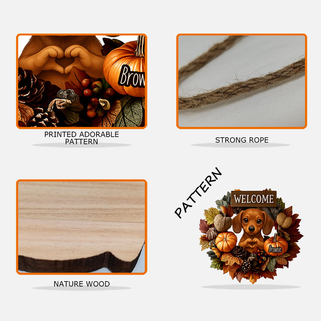 Welcome Fall - Personalized Dog Custom Shaped Wood Sign