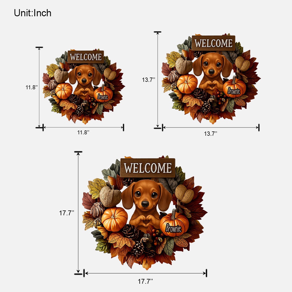 Welcome Fall - Personalized Dog Custom Shaped Wood Sign