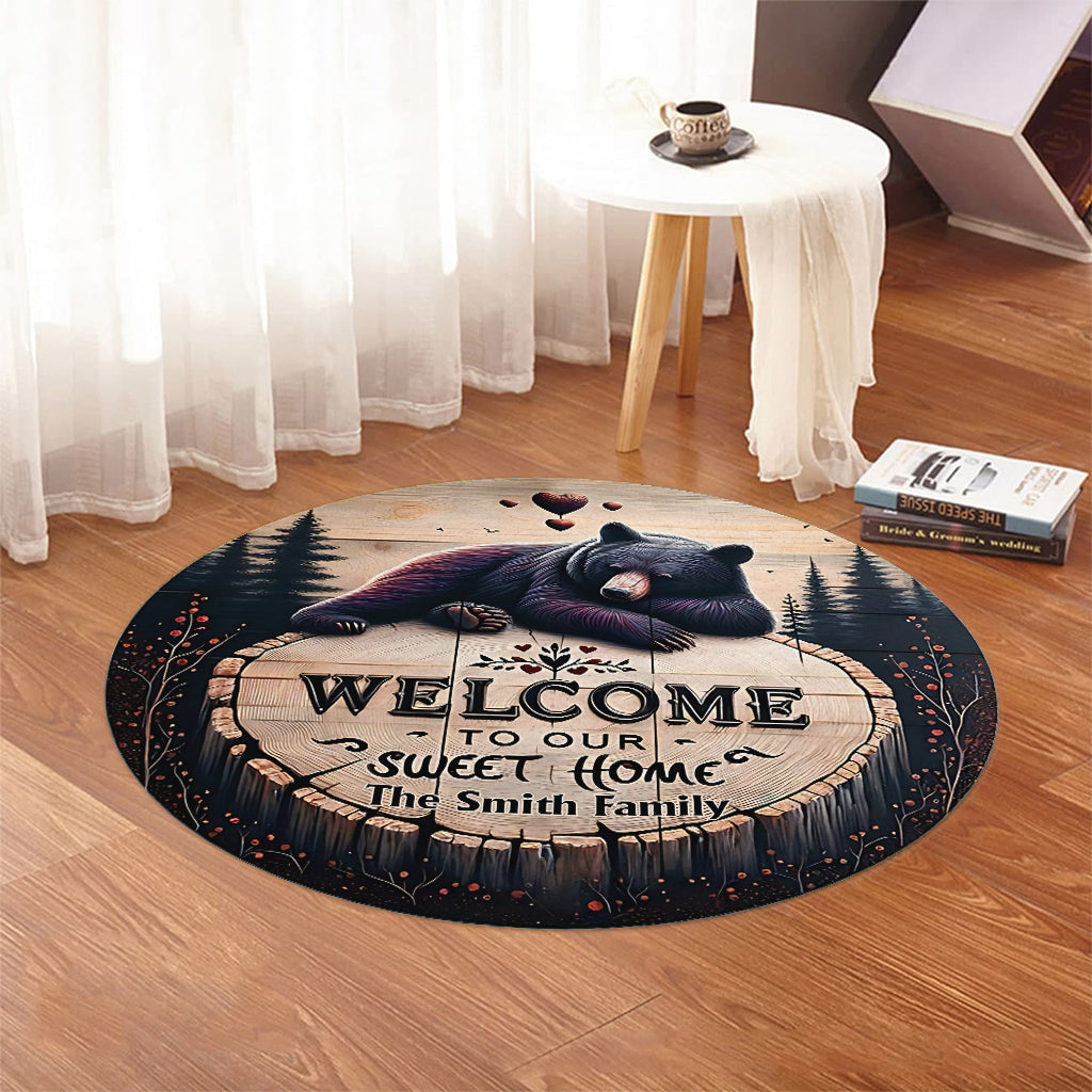 Welcome To Our Sweet Home - Personalized Hunting Round Rug