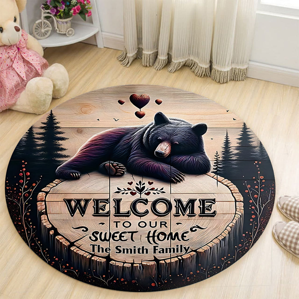 Welcome To Our Sweet Home - Personalized Hunting Round Rug