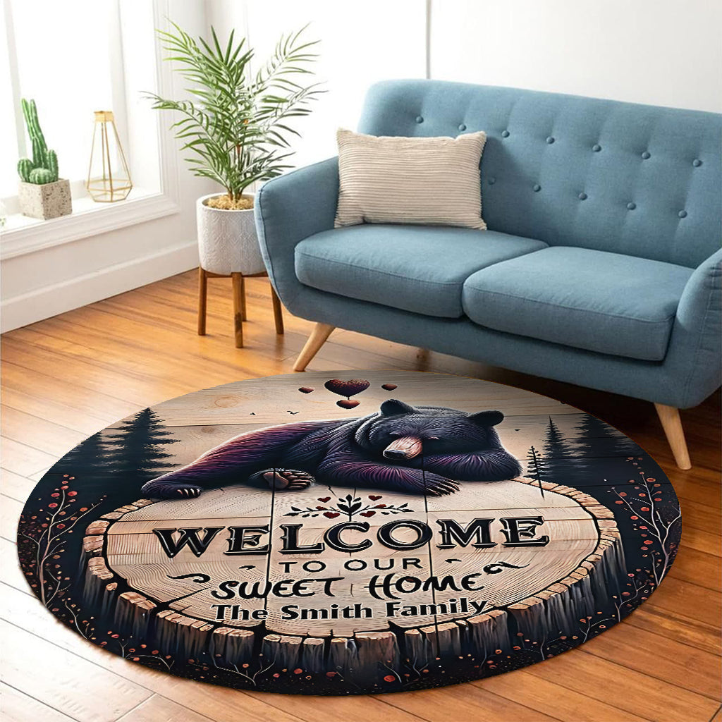 Welcome To Our Sweet Home - Personalized Hunting Round Rug