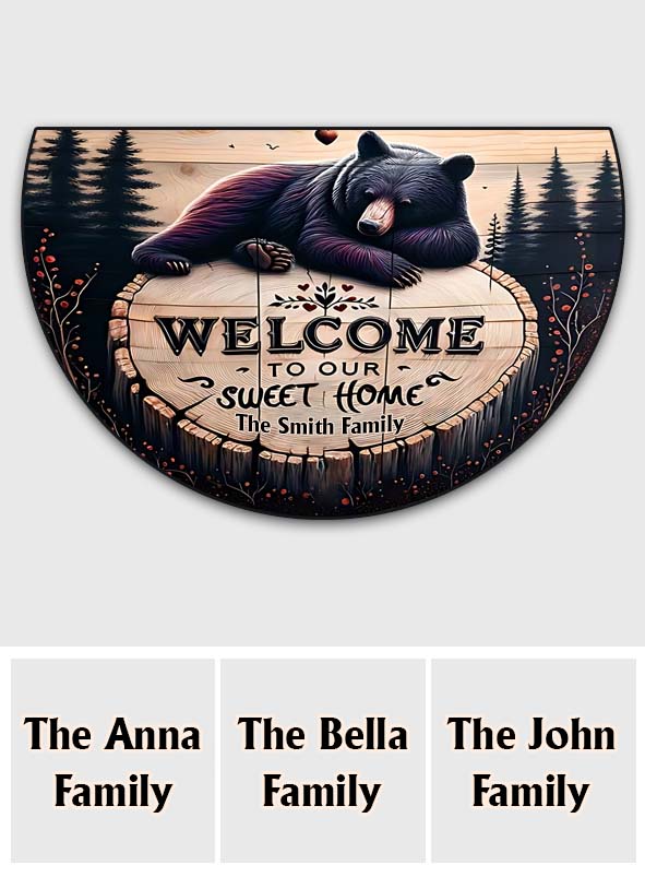 Welcome To Our Sweet Home - Personalized Hunting Shaped Doormat