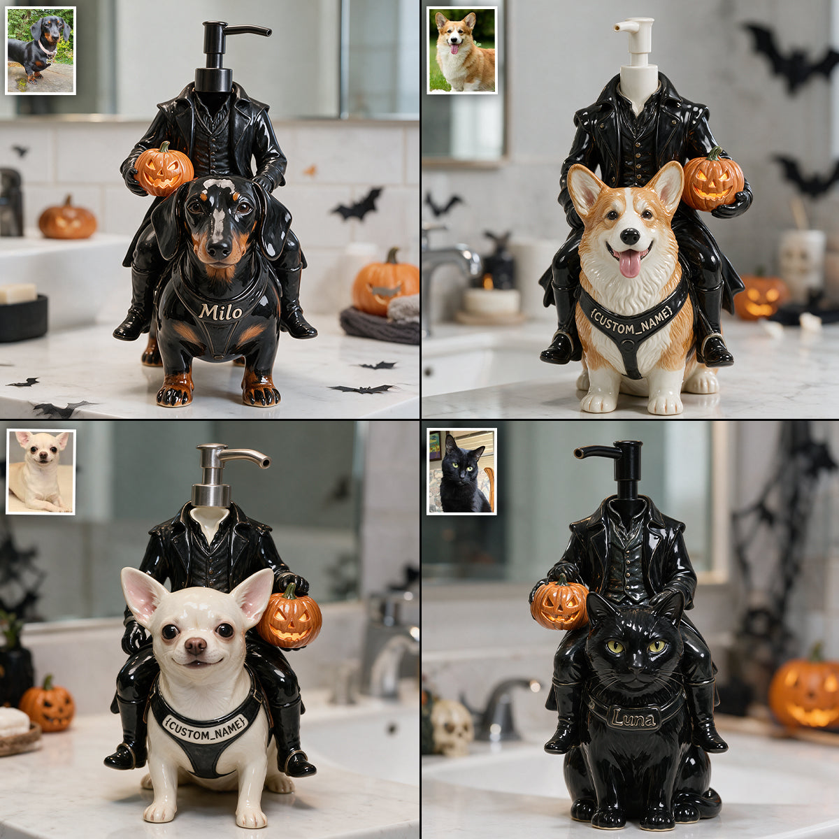 Headless Rider Halloween Pet - Personalized Dog Pump Dispenser