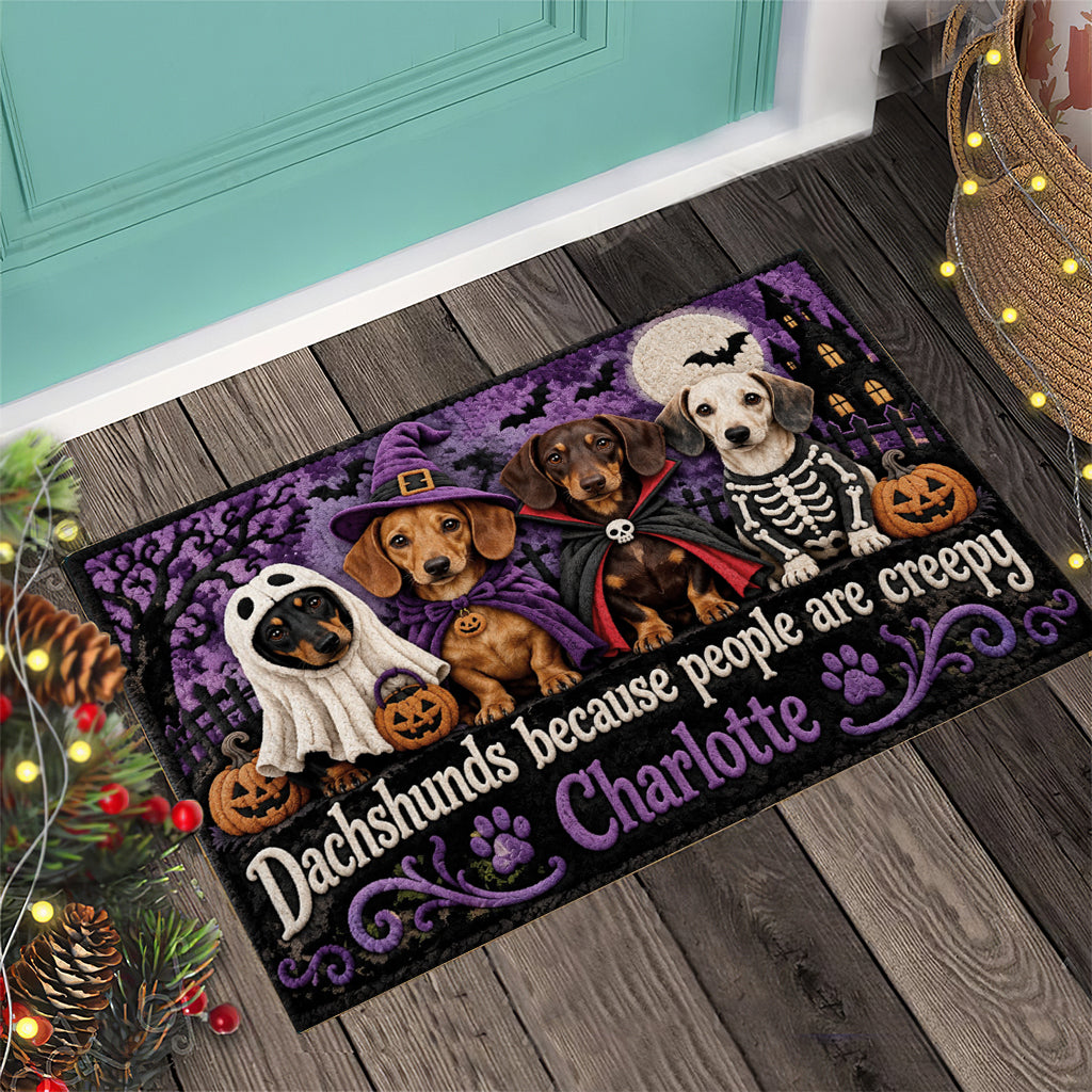 Dogs Because People Are Creepy - Personalized Dog Doormat
