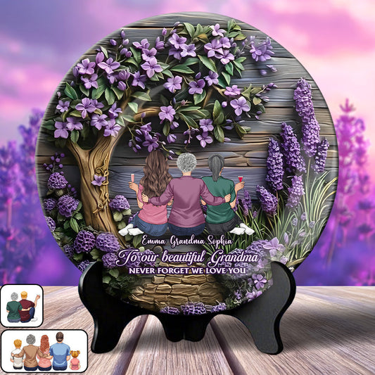 To Grandma Mother Never Forget We Love You - Personalized Grandma Ceramic Round Plate