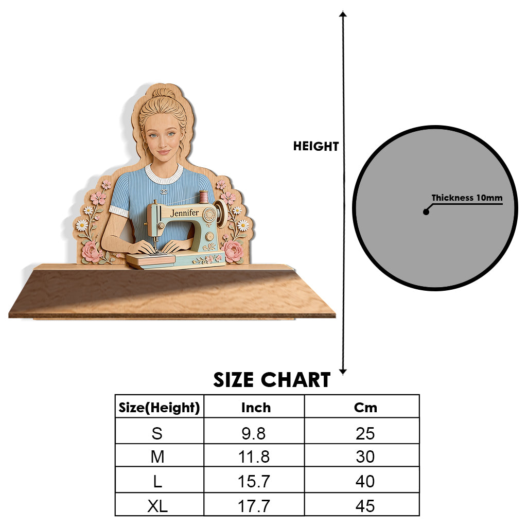 Sewing Is My Therapy - Personalized Sewing Wooden Floating Shelf
