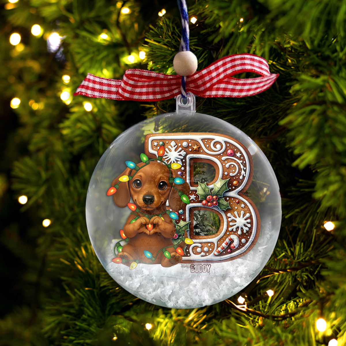 Custom Initial For Dog/ Cat Lovers - Personalized Dog Snow Globe Ornament