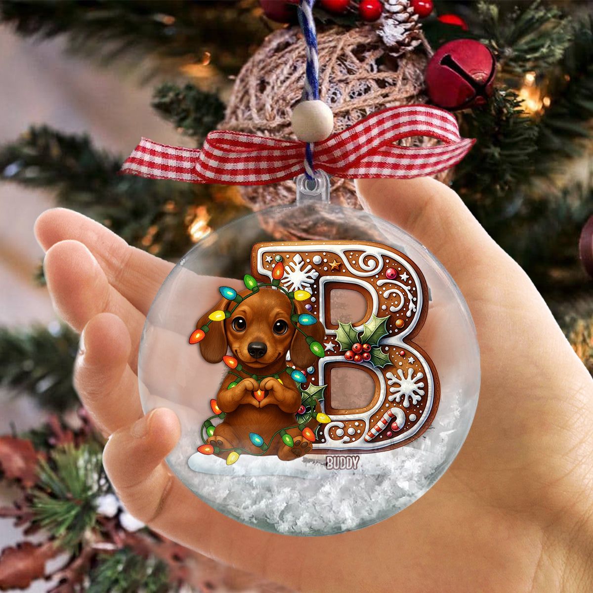 Custom Initial For Dog/ Cat Lovers - Personalized Dog Snow Globe Ornament