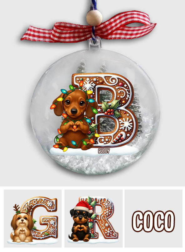 Custom Initial For Dog/ Cat Lovers - Personalized Dog Snow Globe Ornament