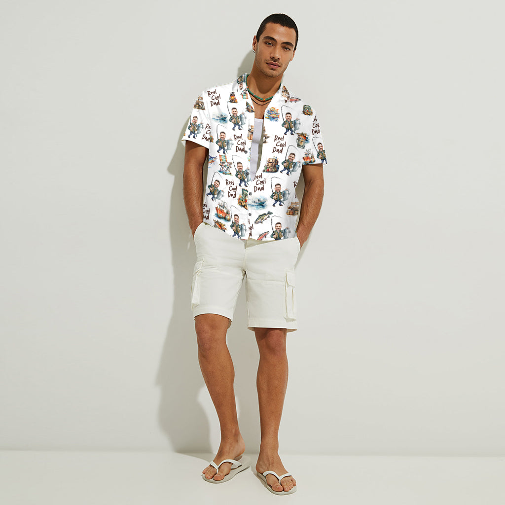 Reel Cool Dad - Personalized Fishing Hawaiian Shirt