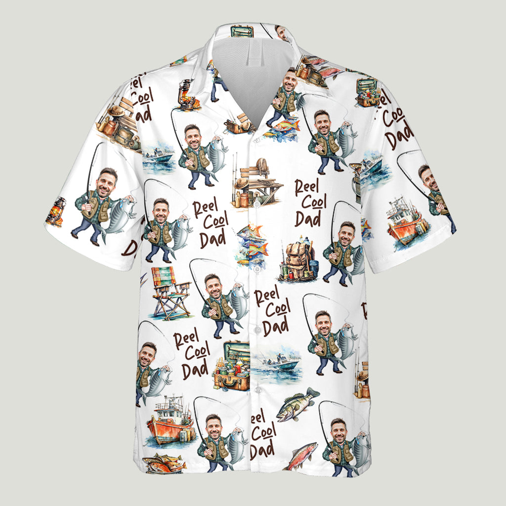 Reel Cool Dad - Personalized Fishing Hawaiian Shirt