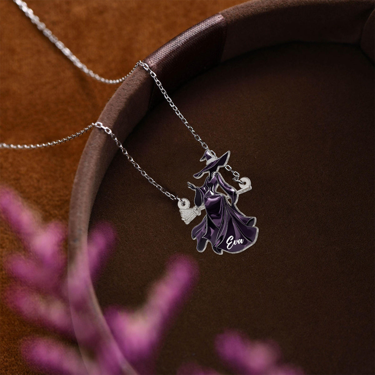 Beautiful Witch - Personalized Witch Custom Shaped Pendant Necklace