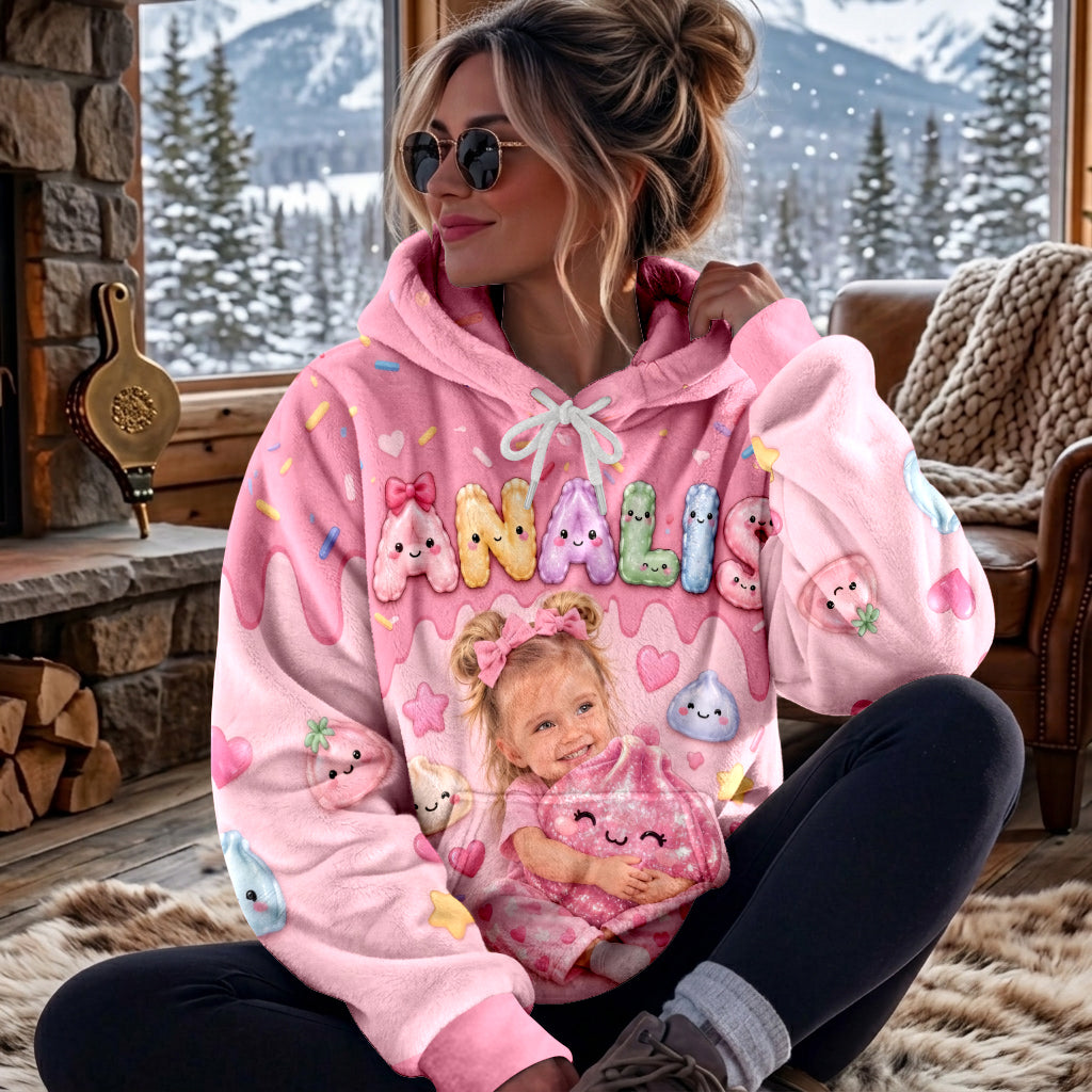 Just A Kid Who Loves Squishies - Personalized Kid Fleece Hoodie