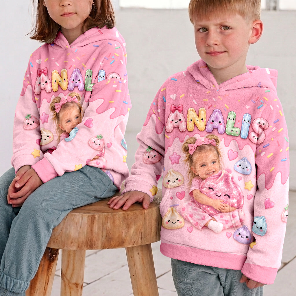 Just A Kid Who Loves Squishies - Personalized Kid Fleece Hoodie