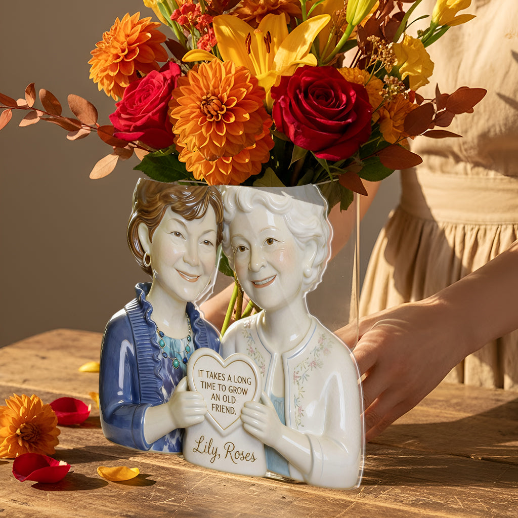 It Takes A Long Time To Grow An Old Friend - Personalized Bestie Acrylic Pot