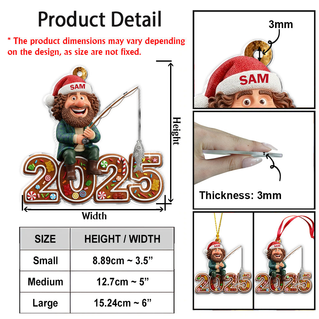 Fishing Mascot Gift - Personalized Fishing Ornament