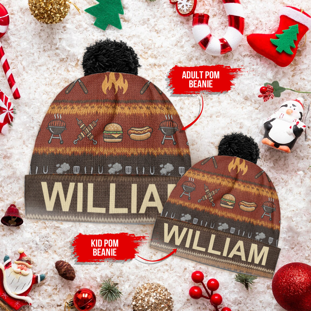 Funny Grillmaster - Personalized Backyard Beanie Hat