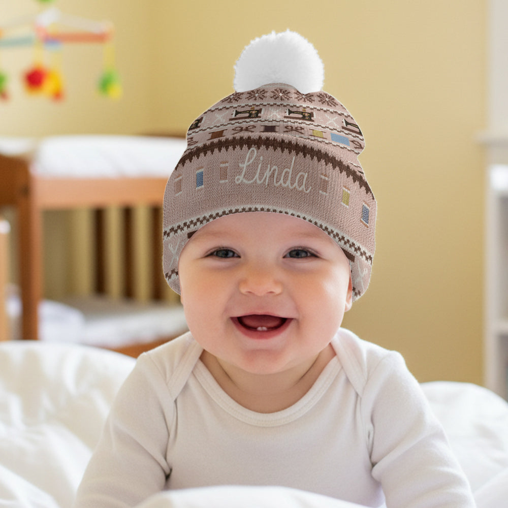 Sewing Machine & Thread Spool - Personalized Sewing Beanie Hat