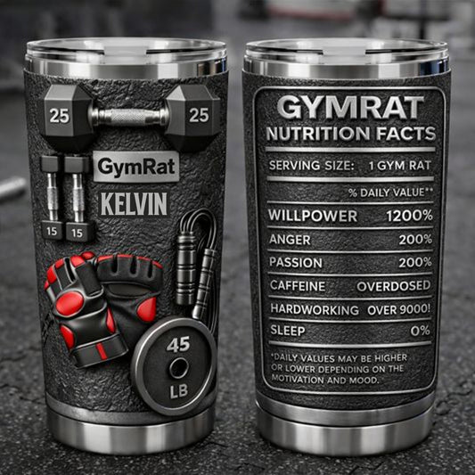 Gym Rat Gift Idea, Gym Girly Gift - Personalized Fitness Tumbler