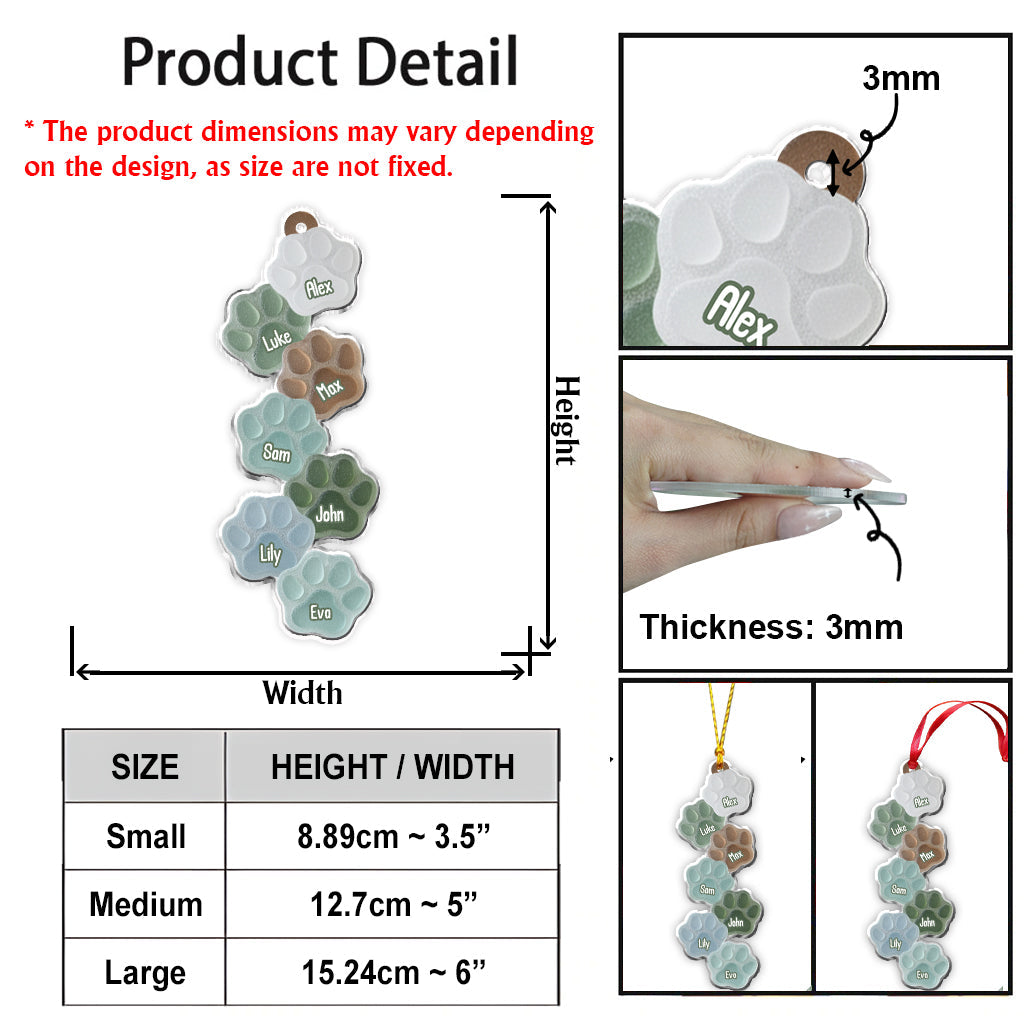 Lovely Paws Dogs Cats Pets Lovers - Personalized Dog Ornament