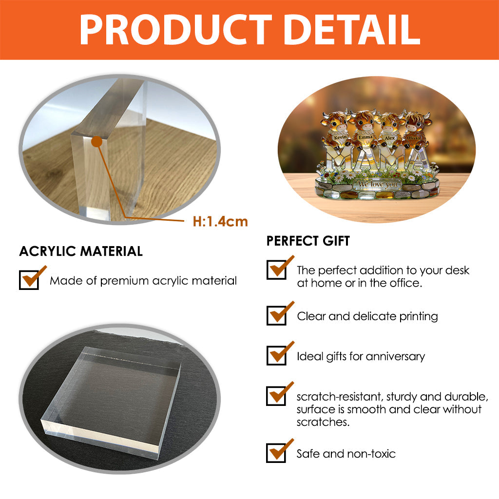 We Love You - Personalized Mother Custom Shaped Acrylic Plaque