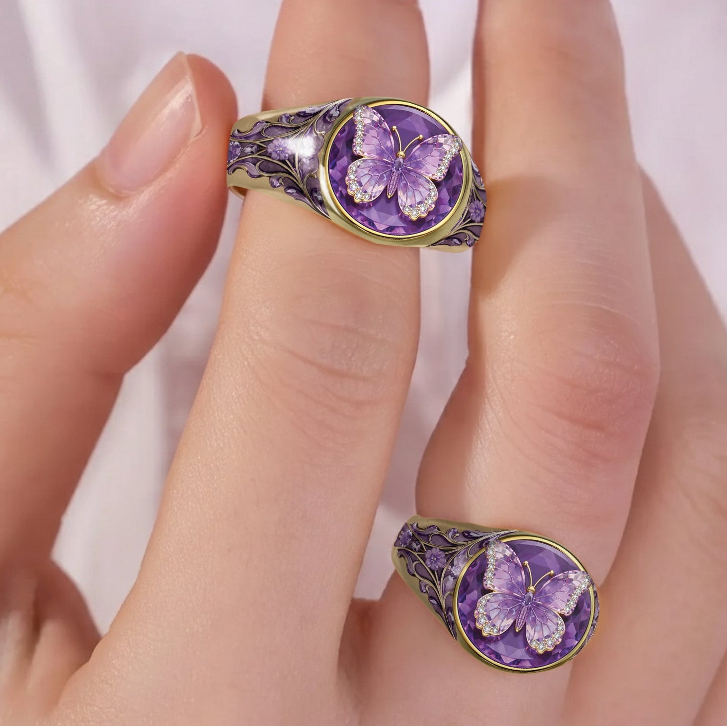 Love Butterfly - Personalized Butterfly Signet Ring