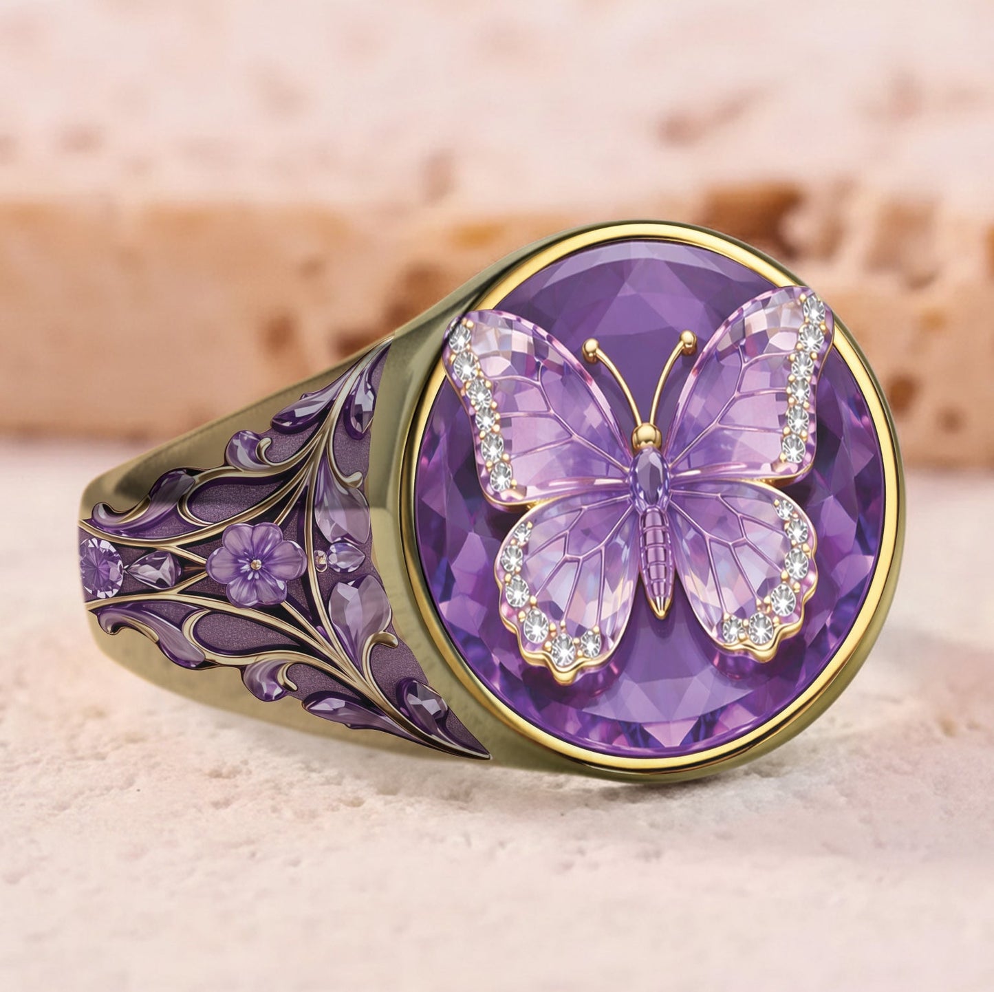 Love Butterfly - Personalized Butterfly Signet Ring