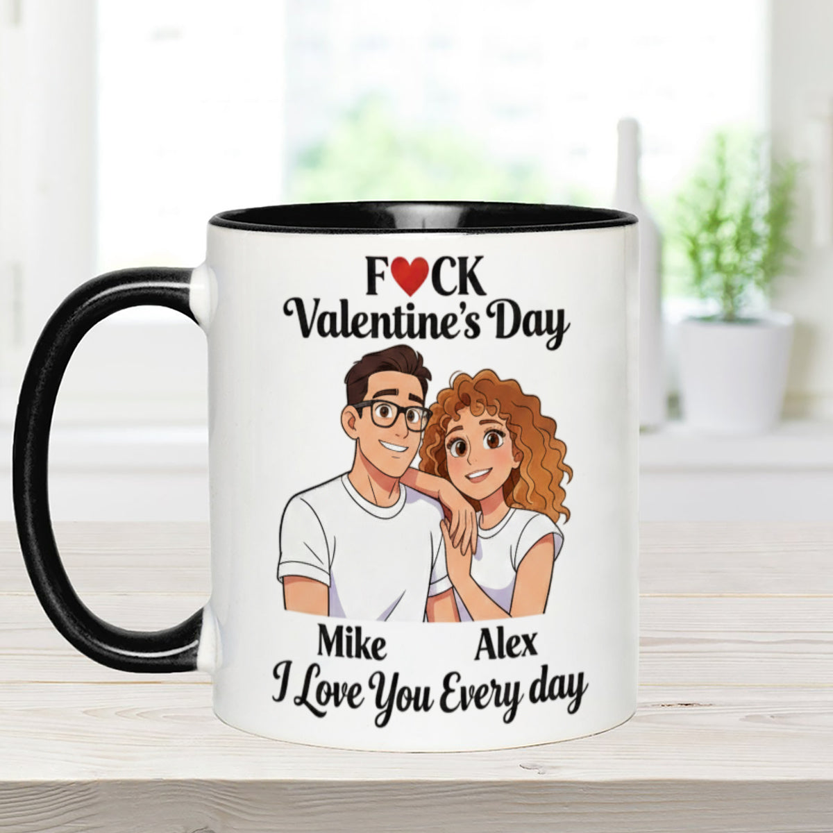 Custom From Any Photo, Couple Gift - Personalized Couple Set Accent Mug with Acrylic Stirrers