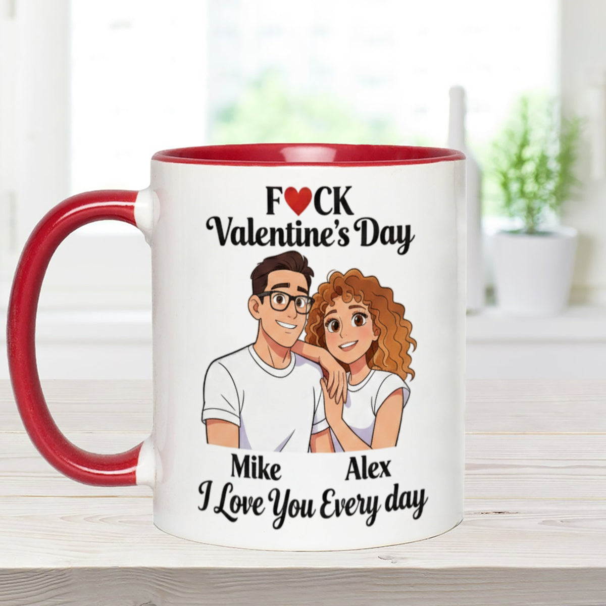 Custom From Any Photo, Couple Gift - Personalized Couple Set Accent Mug with Acrylic Stirrers