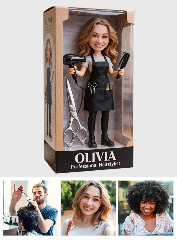 Hairdresser With Scissors Salon Decor - Personalized Hairdresser Custom Shaped Acrylic Plaque