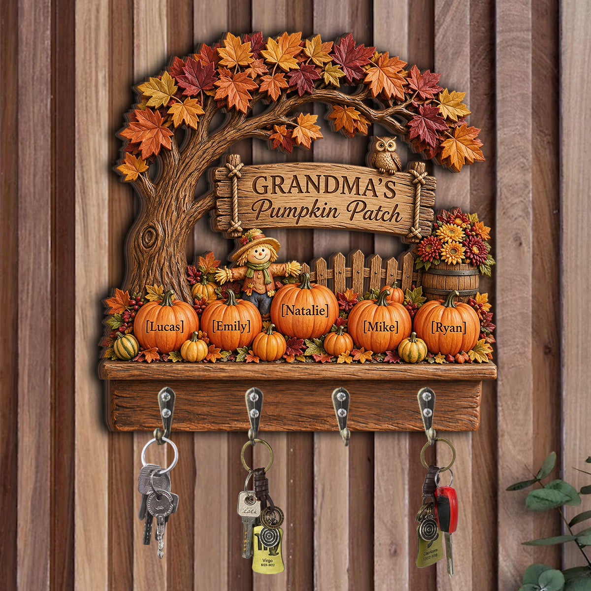 My Pumpkin Patch - Personalized Grandma Custom Shaped Hanging Rack