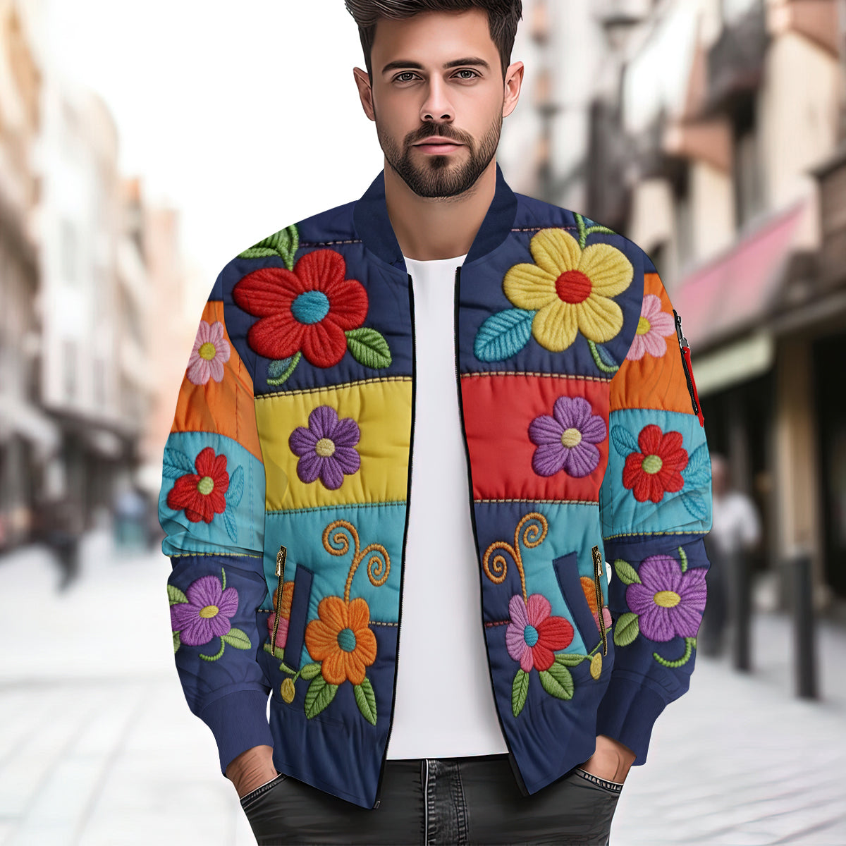 Peace Love And Light - Personalized Hippie Bomber Jacket