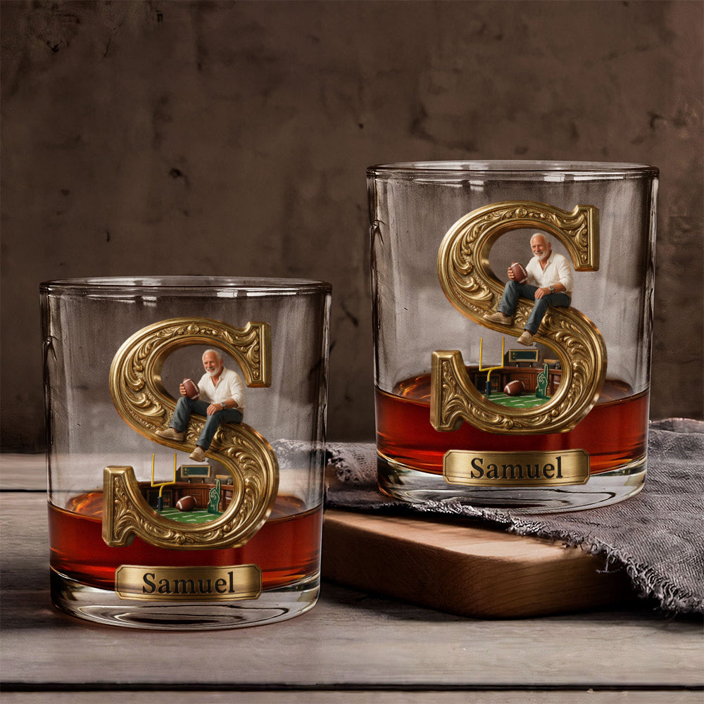 Tis The Season - Personalized Football Whiskey Glass