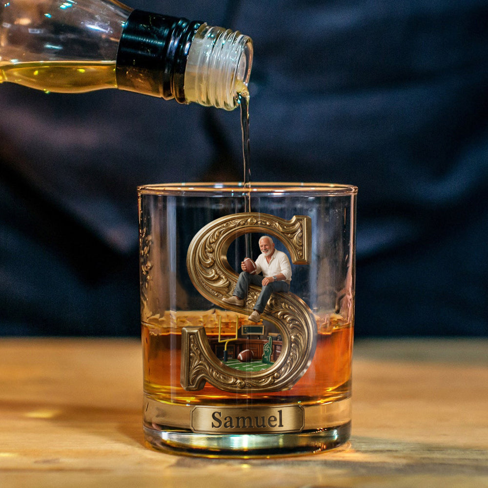 Tis The Season - Personalized Football Whiskey Glass