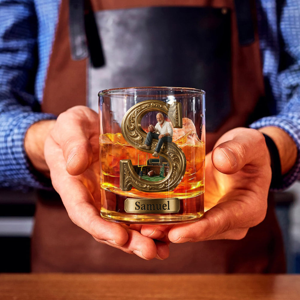 Tis The Season - Personalized Football Whiskey Glass