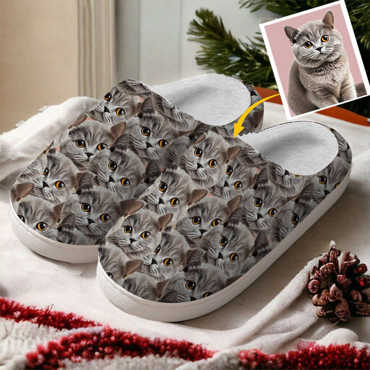 Custom Photo Slippers - gift for dog lover, cat lover, anyone - Personalized Slippers