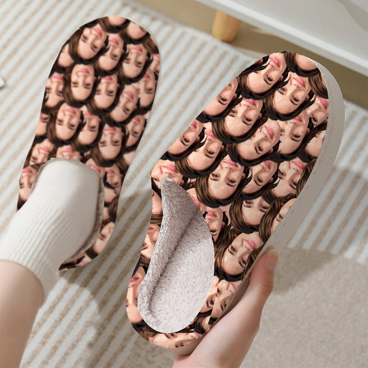 Custom Photo Slippers - gift for dog lover, cat lover, anyone - Personalized Slippers