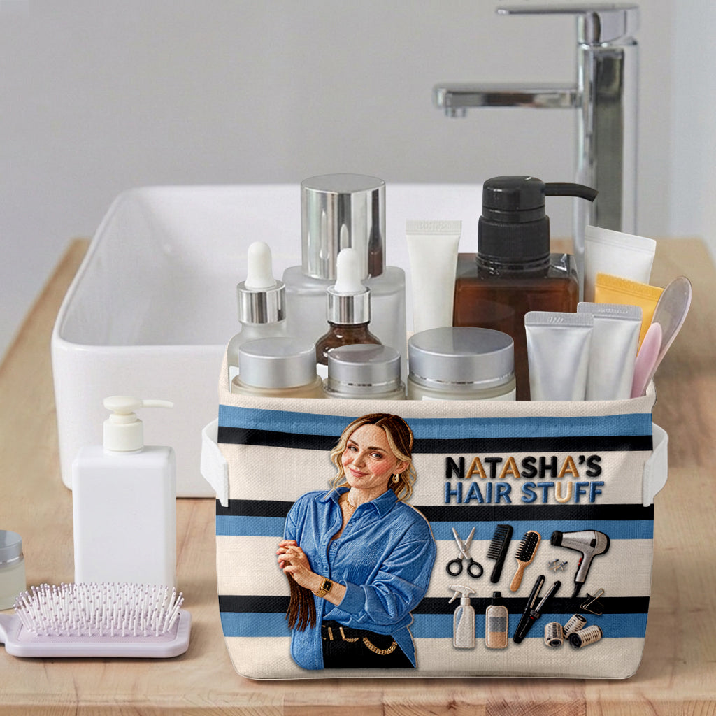 My Hair Stuff - Personalized Hairdresser Rectangle Storage Basket