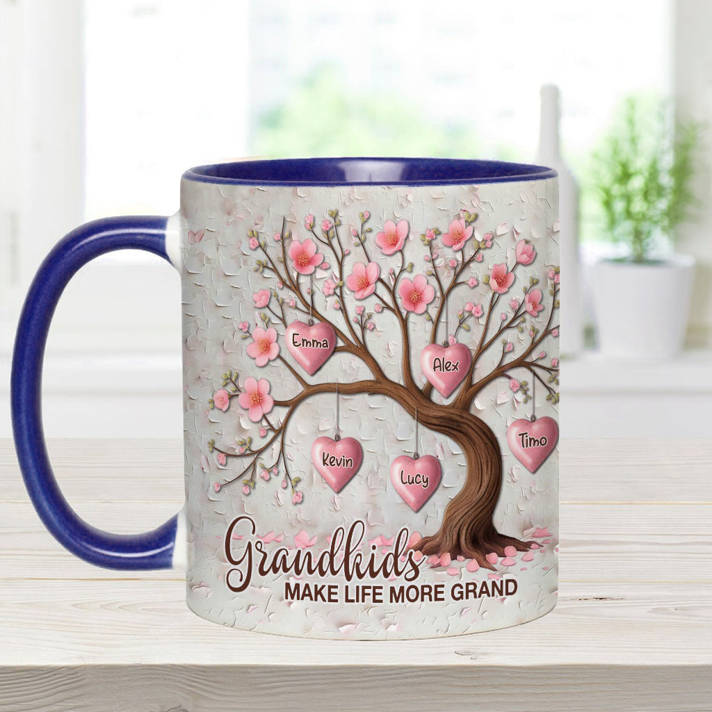 Grandkids Make Life More Grand - Personalized Grandma Accent Mug