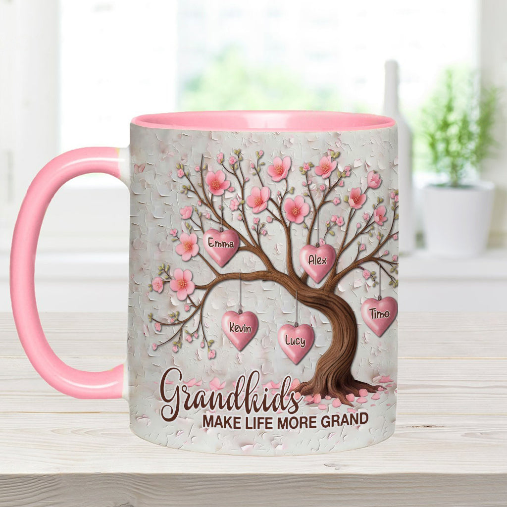 Grandkids Make Life More Grand - Personalized Grandma Accent Mug