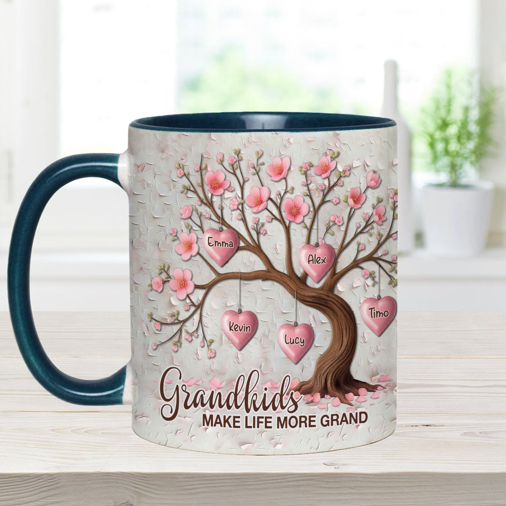 Grandkids Make Life More Grand - Personalized Grandma Accent Mug