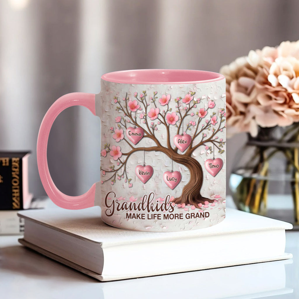Grandkids Make Life More Grand - Personalized Grandma Accent Mug