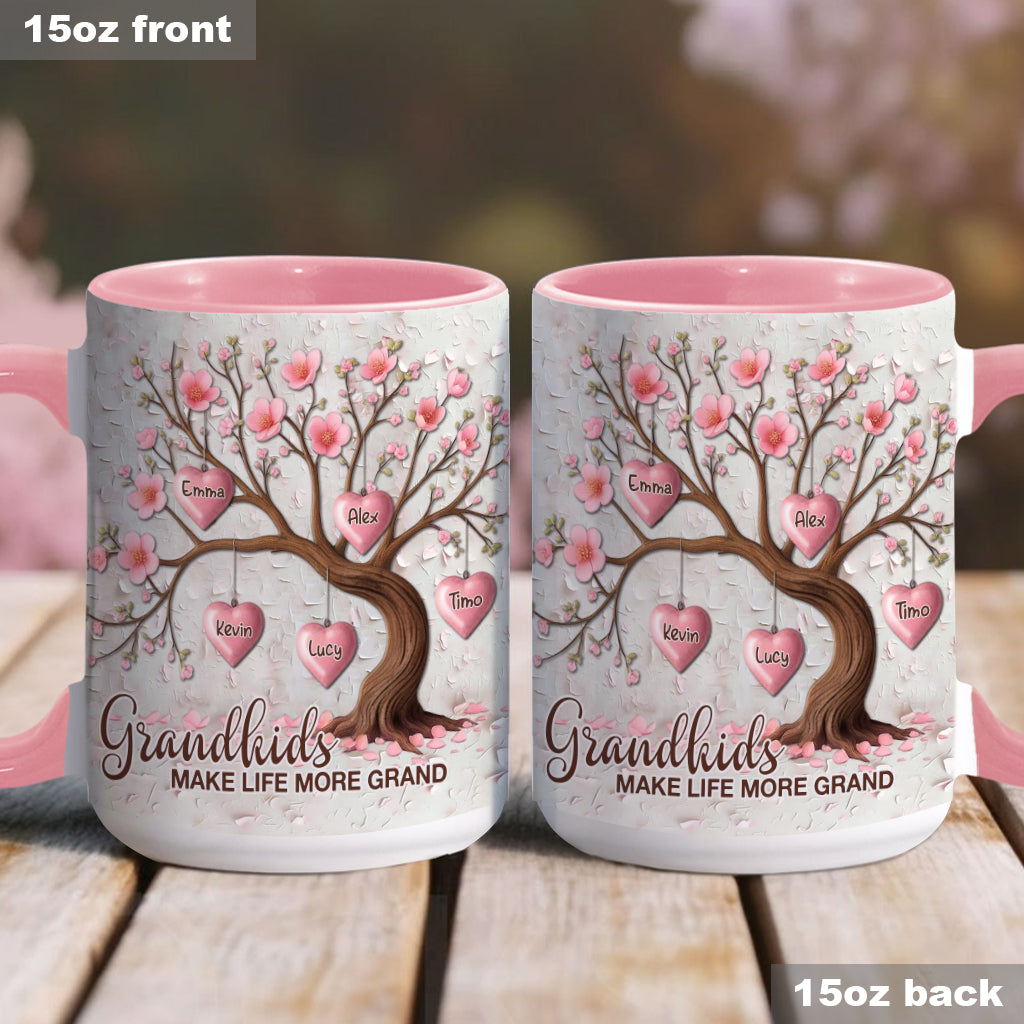 Grandkids Make Life More Grand - Personalized Grandma Accent Mug