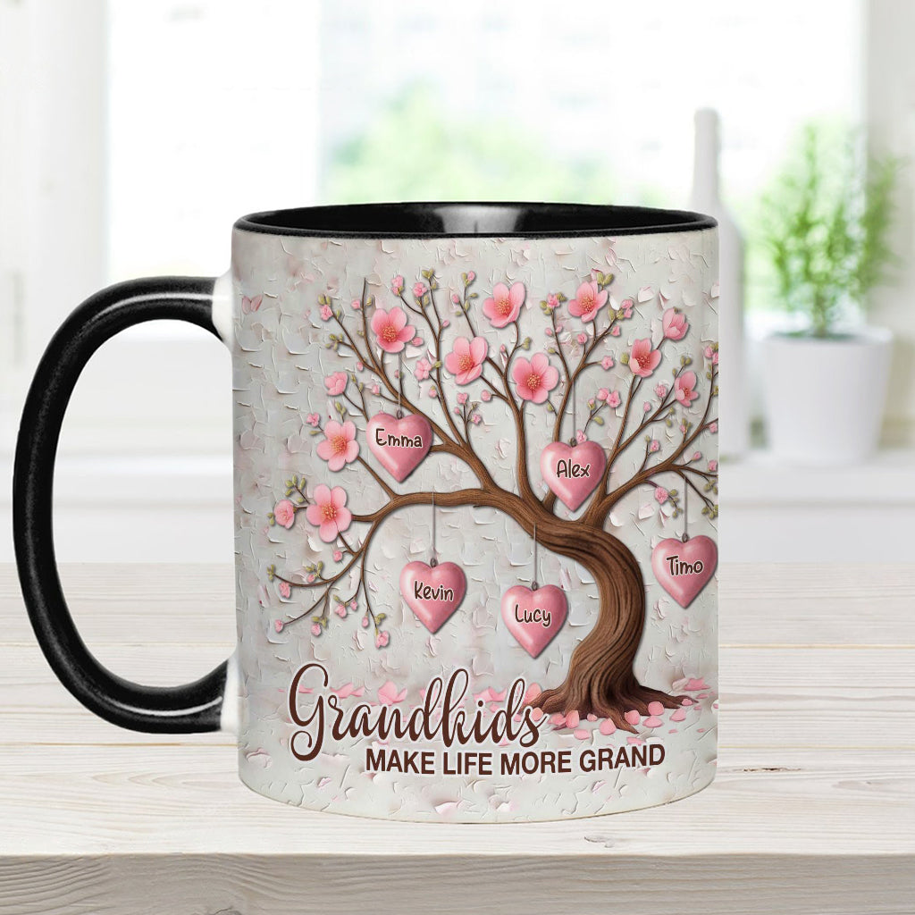 Grandkids Make Life More Grand - Personalized Grandma Accent Mug