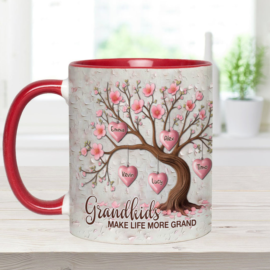 Grandkids Make Life More Grand - Personalized Grandma Accent Mug