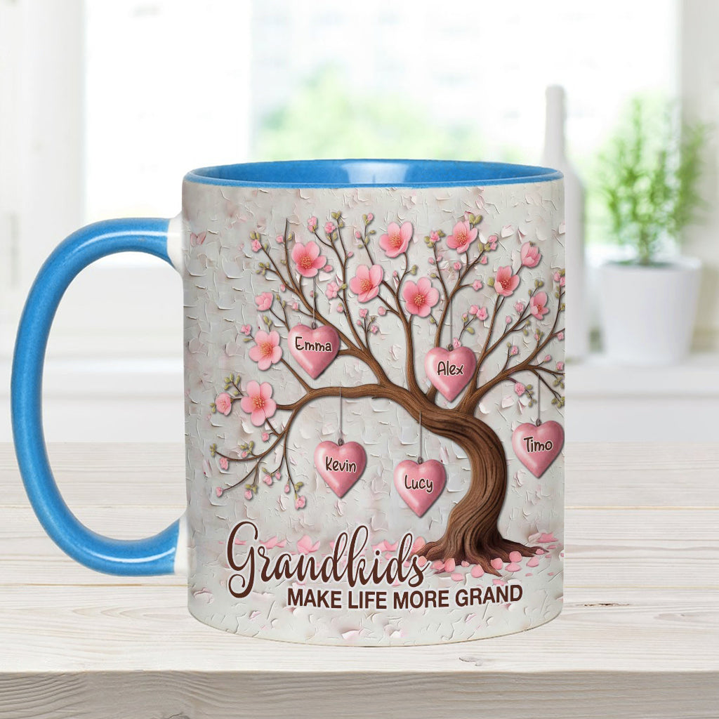 Grandkids Make Life More Grand - Personalized Grandma Accent Mug